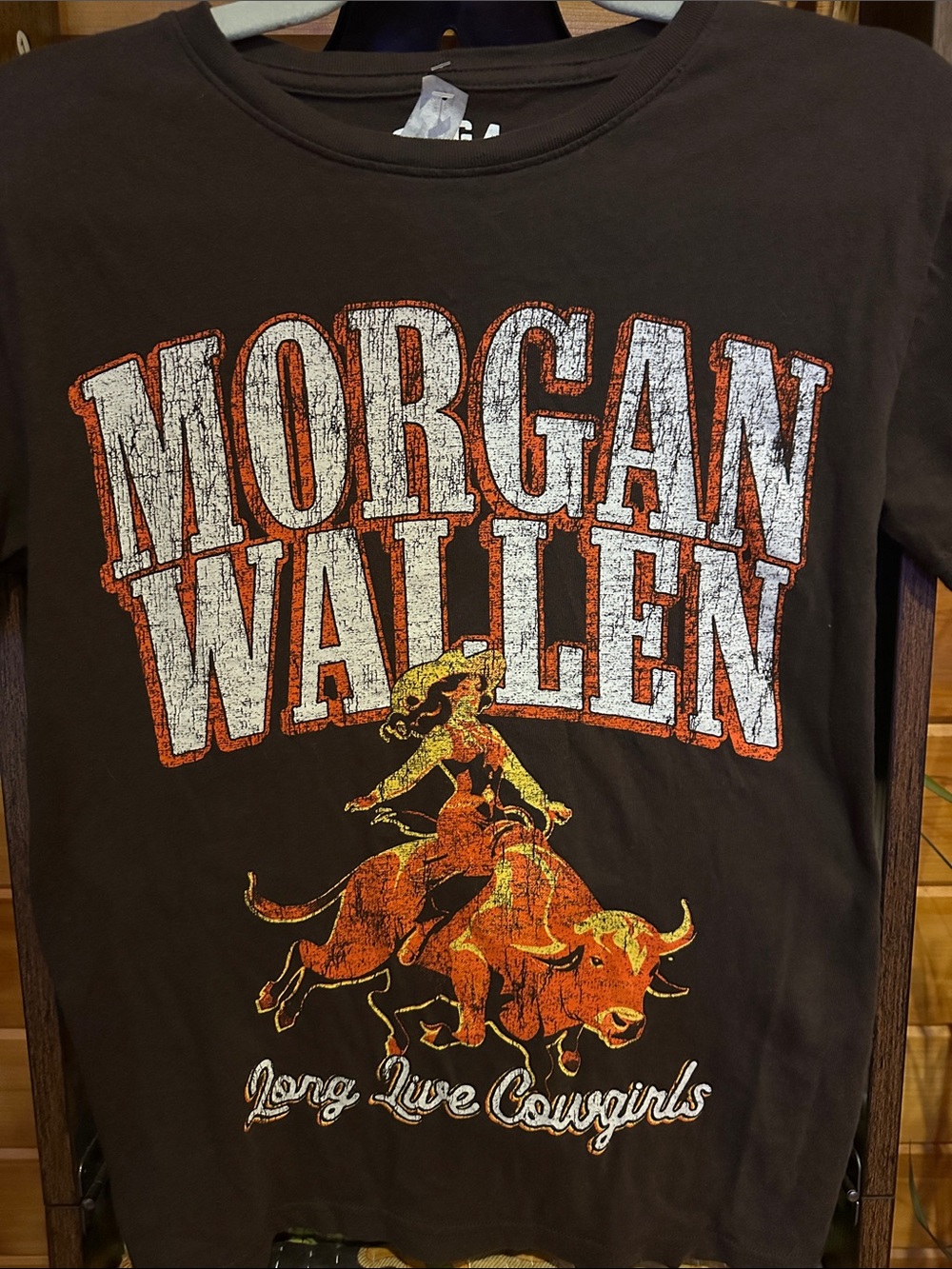 Morgan Wallen brown Short-Sleeve long live cowgirls graphic Tee